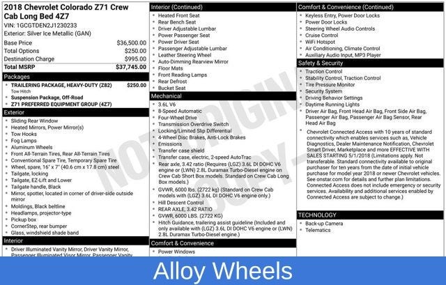 2018 Chevrolet Colorado Z71