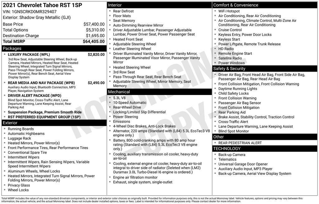 2021 Chevrolet Tahoe RST