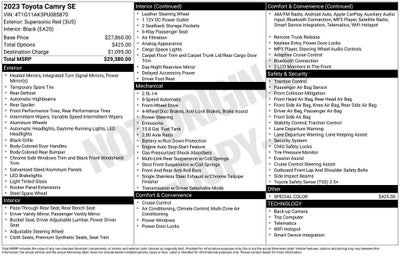 2023 Toyota Camry SE
