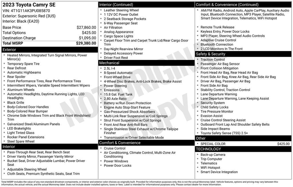 2023 Toyota Camry SE