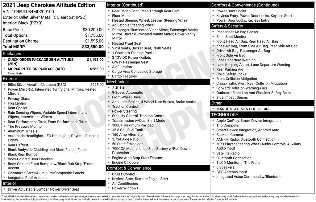 2021 Jeep Cherokee Altitude