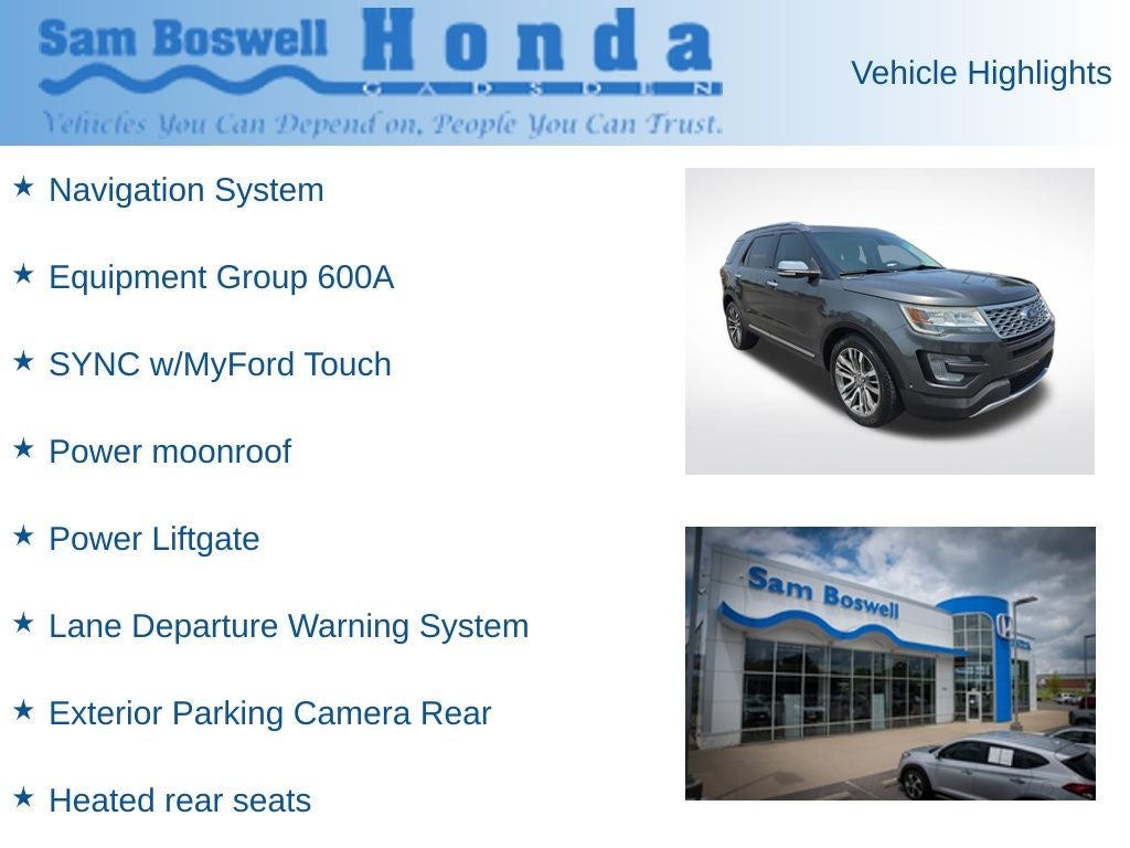2016 Ford Explorer Platinum