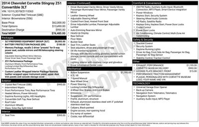 2014 Chevrolet Corvette Stingray Z51 3LT