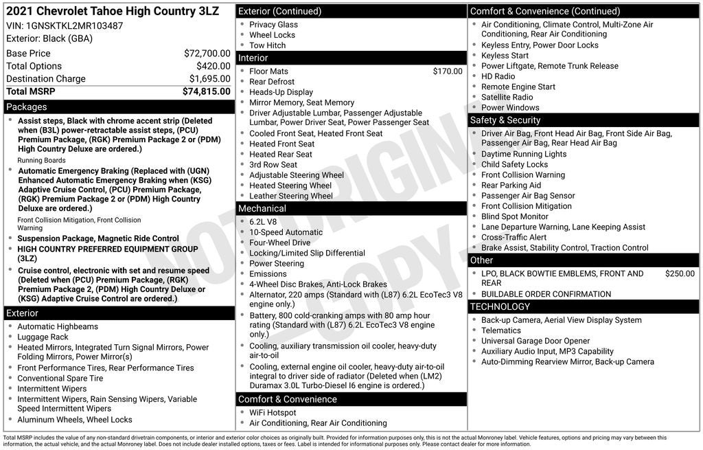 2021 Chevrolet Tahoe High Country
