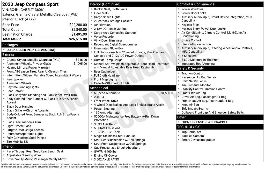 2020 Jeep Compass Sport