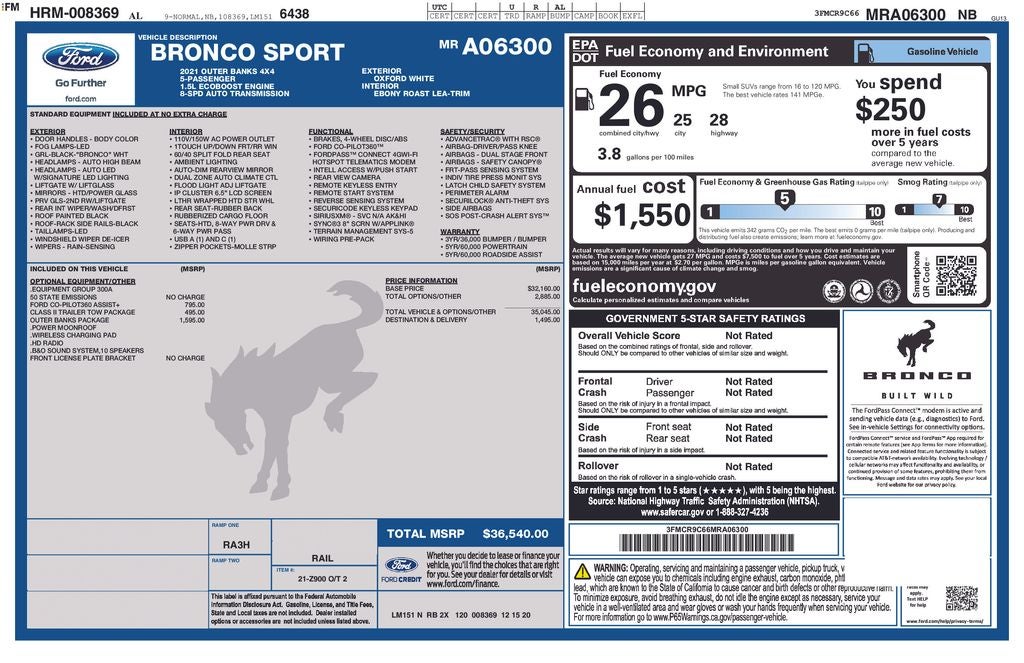 2021 Ford Bronco Sport Outer Banks