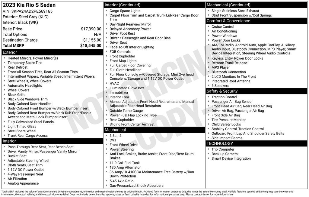 2023 Kia Rio S
