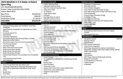 2024 Mazda Mazda3 2.5 S Select Sport