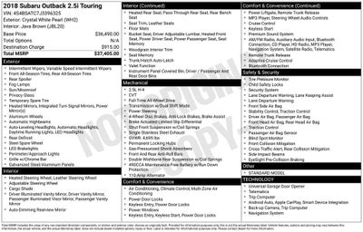 2018 Subaru Outback 2.5i Touring