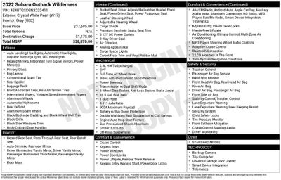 2022 Subaru Outback Wilderness