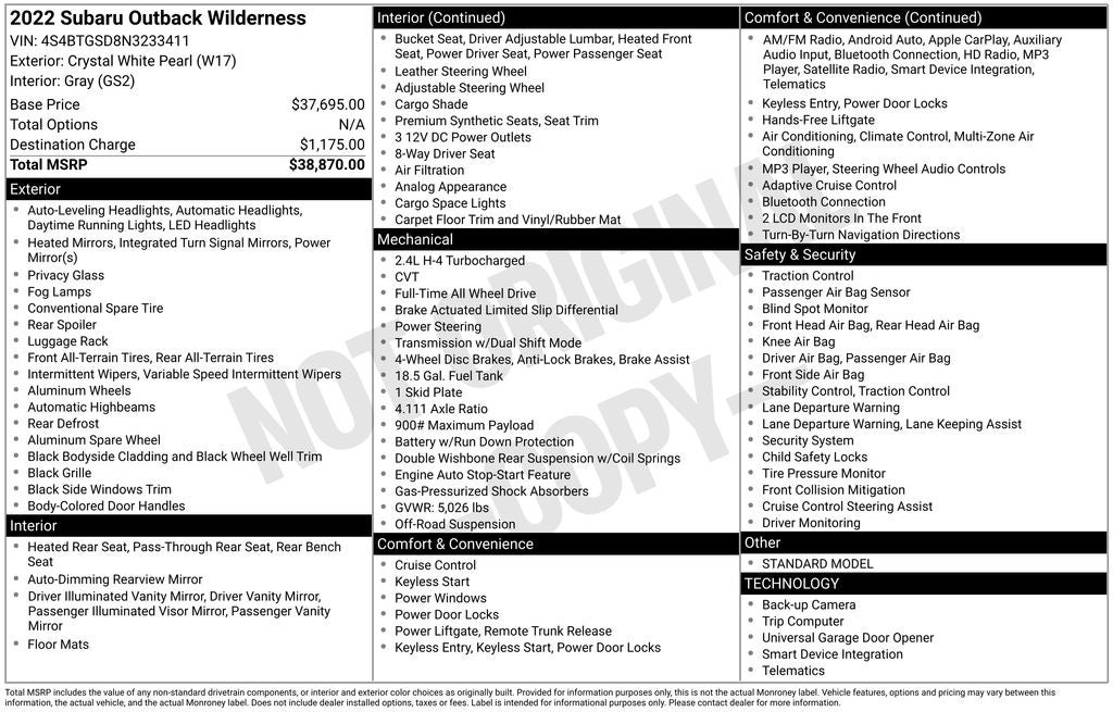 2022 Subaru Outback Wilderness