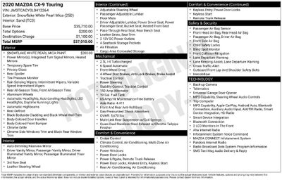 2020 Mazda Mazda CX-9 Touring