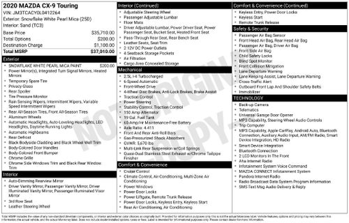 2020 Mazda Mazda CX-9 Touring
