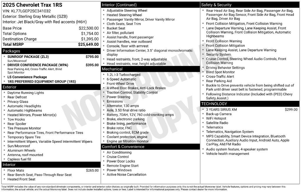 2025 Chevrolet Trax 1RS