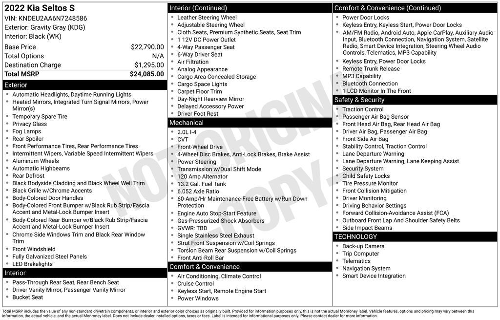 2022 Kia Seltos S