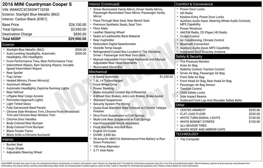 2016 MINI Cooper S Countryman Base
