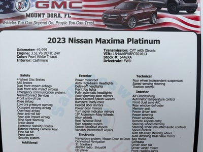 2023 Nissan Maxima Platinum