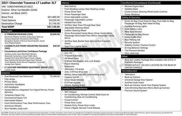 2021 Chevrolet Traverse LT Leather