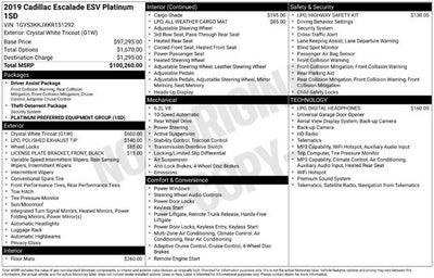 2019 Cadillac Escalade ESV Platinum Edition