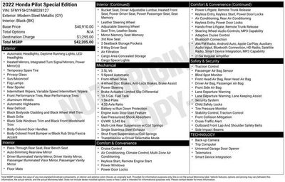 2022 Honda Pilot Special Edition