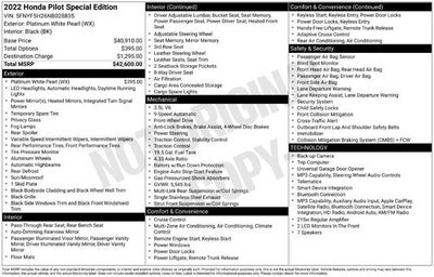 2022 Honda Pilot Special Edition