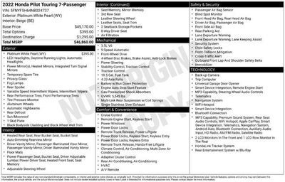 2022 Honda Pilot Touring 7 Passenger