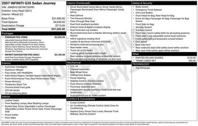 2007 INFINITI G35 Journey