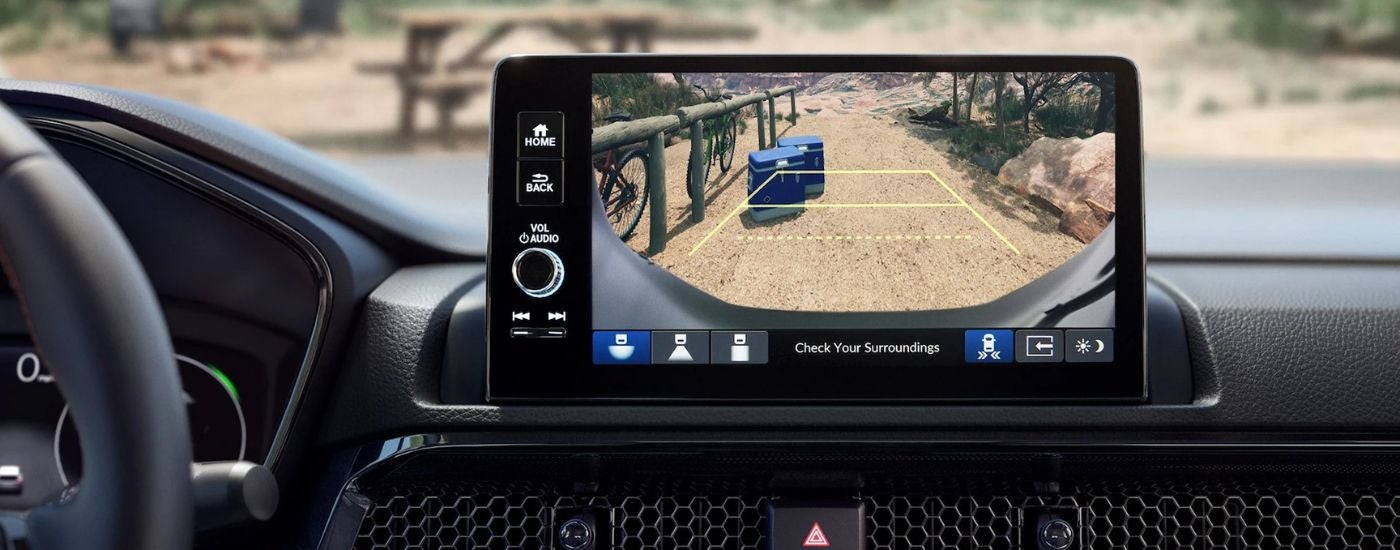The rear view camera on a 2026 Honda CR-V Hybrid.