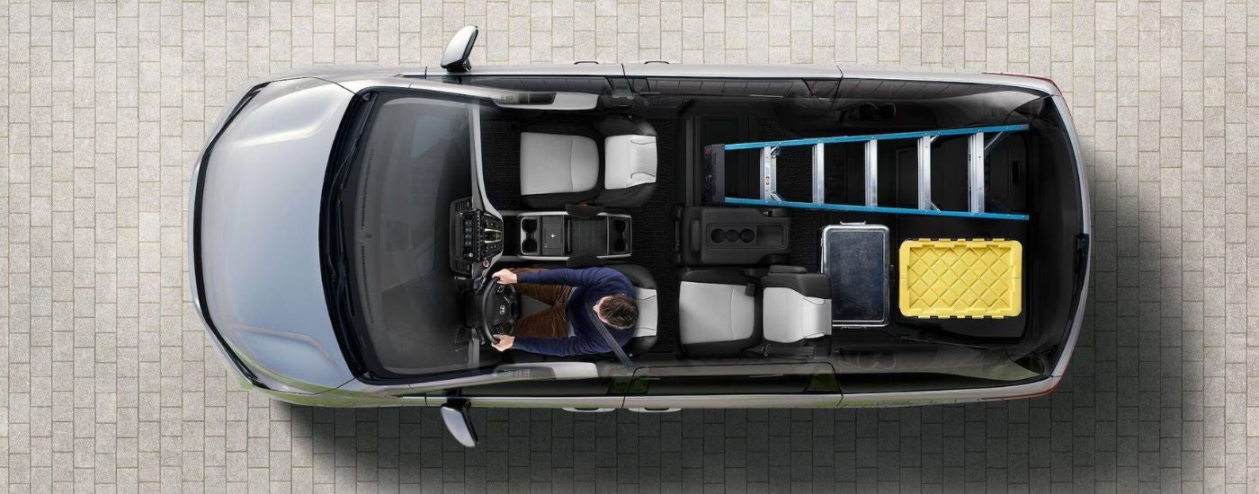 Aerial view of the cargo variations in a 2026 Honda Odyssey.